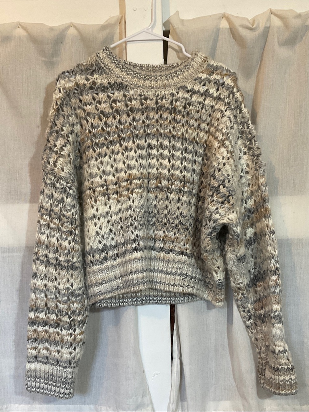Madewell Neutral Marled Crewneck Sweater